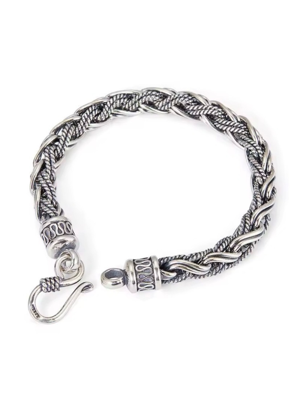 Men’s Bali Wheat Chain Weave link 6mm 925 Sterling Silver Bracelet
